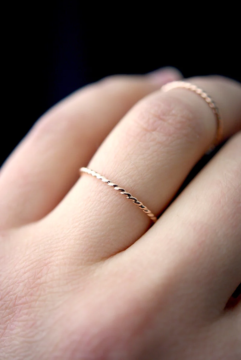 THICK TWISTED STACKING RING - Image 3
