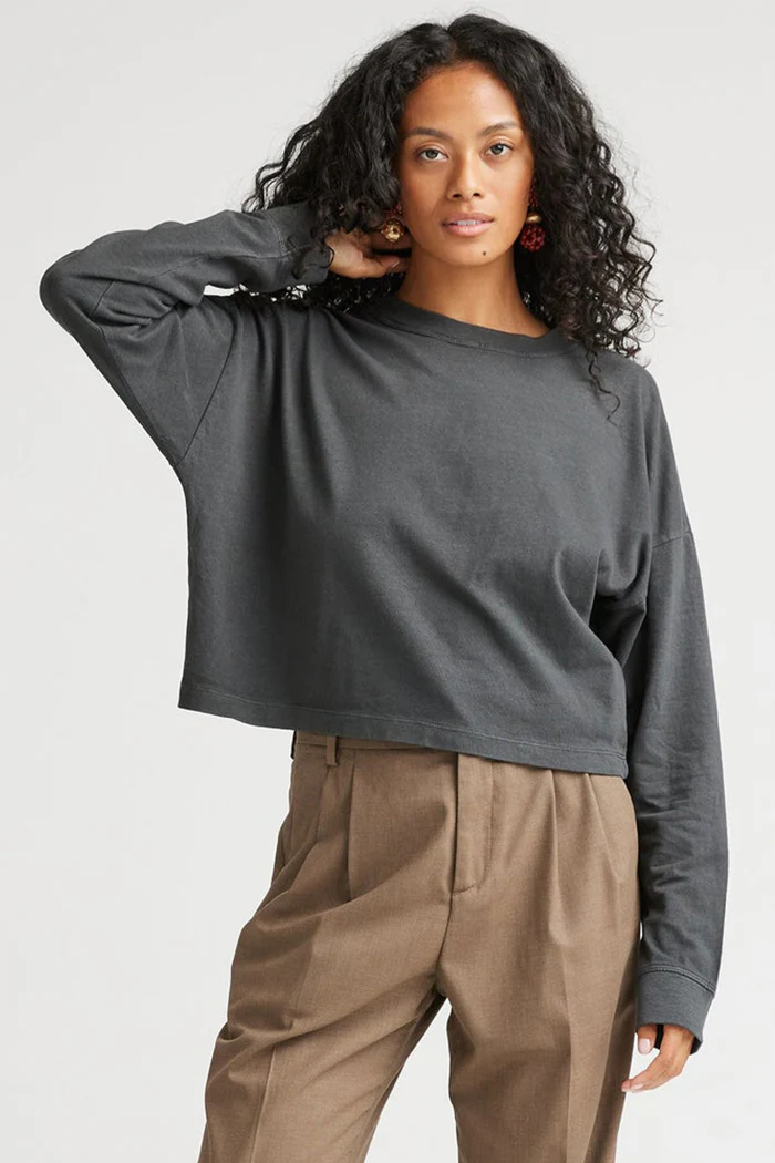 RELAXED CROP LONG SLEEVE TEE - Image 3