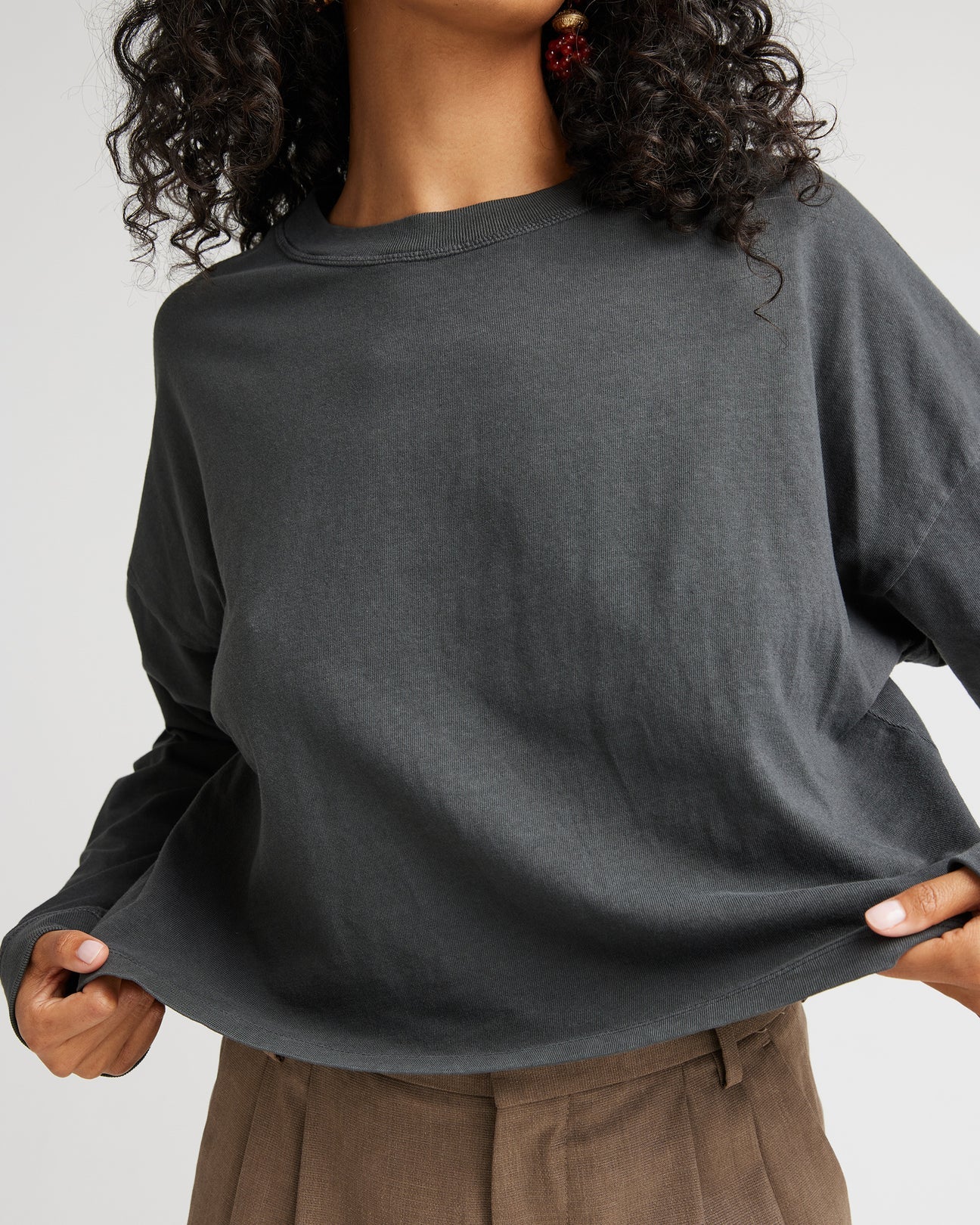 RELAXED CROP LONG SLEEVE TEE - Image 5