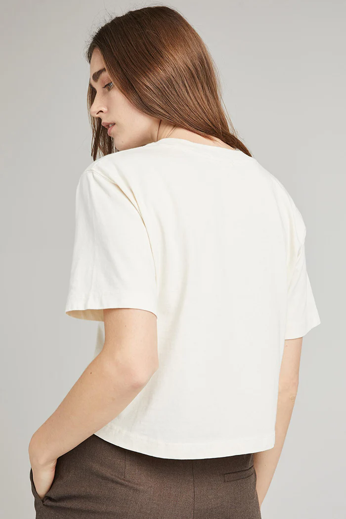 SHORT SLEEVE CROP TEE BONE - Image 5