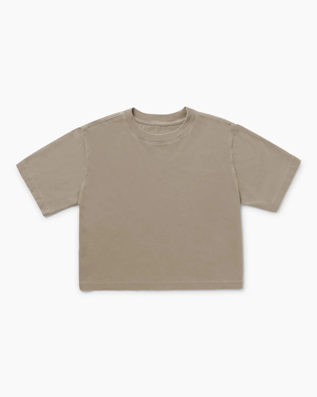 RELAXED SHORT SLEEVE CROP TEE WARM GREY - Image 5