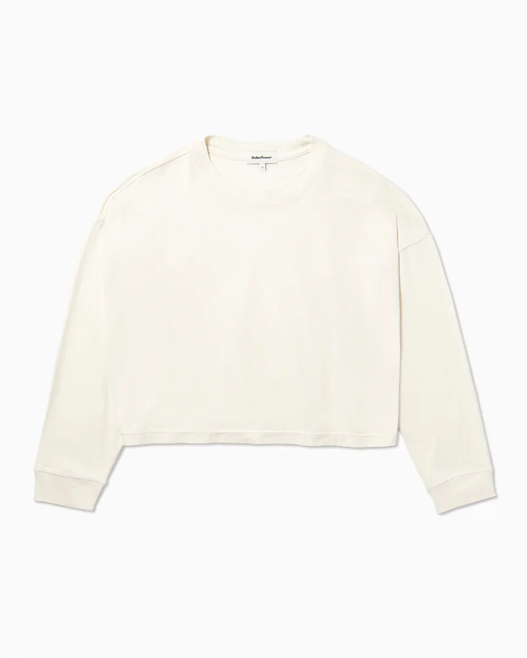 RELAXED CROP LONG SLEEVE TEE BONE - Image 4