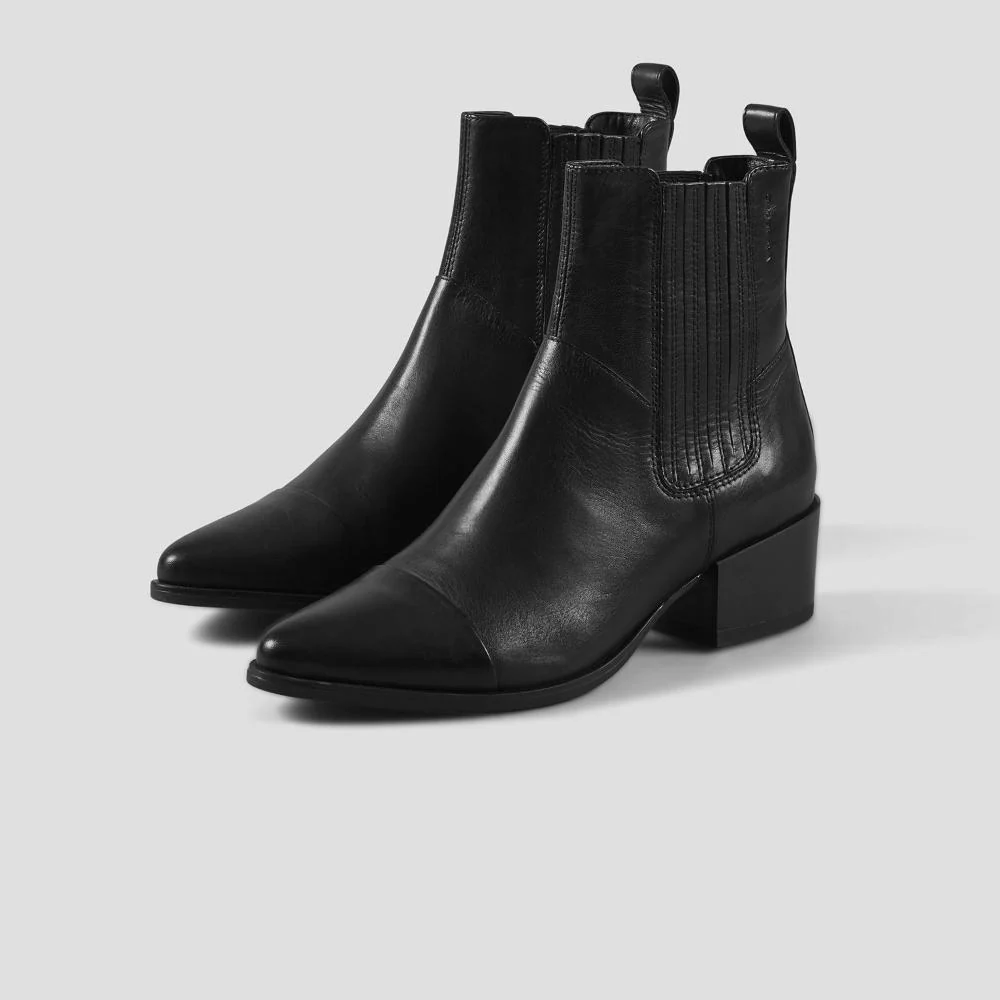 MARJA BLACK LEATHER BOOTS - Image 5