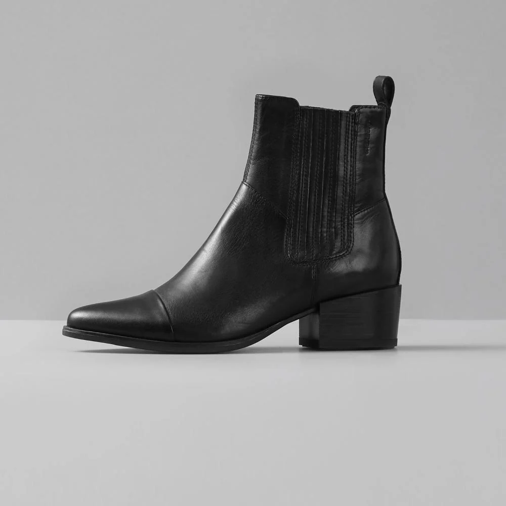 MARJA BLACK LEATHER BOOTS - Image 6